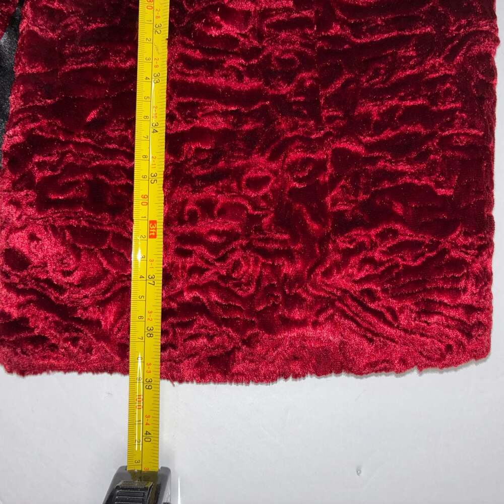 bebe Women's Red Faux Fur Textured Long Coat Size XS - Picture 7 of 8